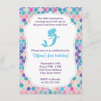 Mermaid Birthday Einladung mit Rücken