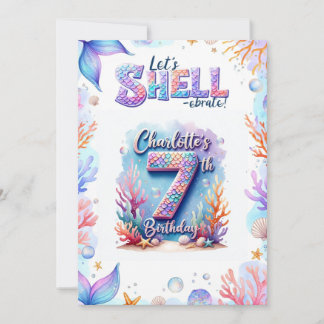 Mermaid Birthday Einladung Personalisiert Name Age