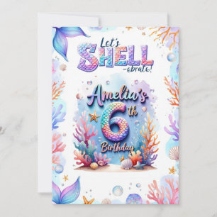 Mermaid Birthday Einladung - Unter dem Party