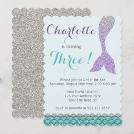 Mermaid Birthday Einladung ・ Unter dem Thema Meer