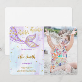 Mermaid Birthday Foto Einladung