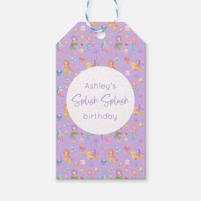 Mermaid Birthday Geschenkanhänger (Vorderseite)