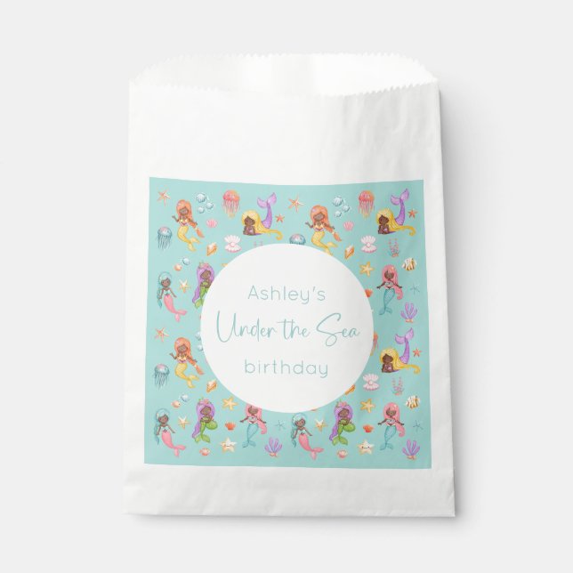 Mermaid Birthday Geschenktütchen (Vorderseite)