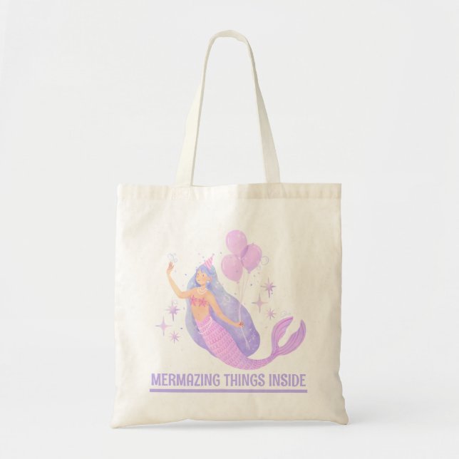 Mermaid Birthday Girl 1st Under the Sea Party Tragetasche (Vorne)