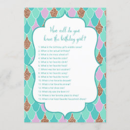 Mermaid Birthday Girl Game 12x18" Einladung