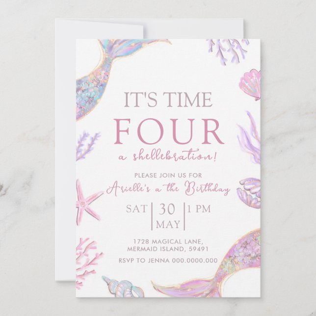 Mermaid Birthday Invitation (Devant)