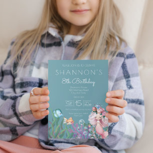 Mermaid Birthday Invitation Einladung