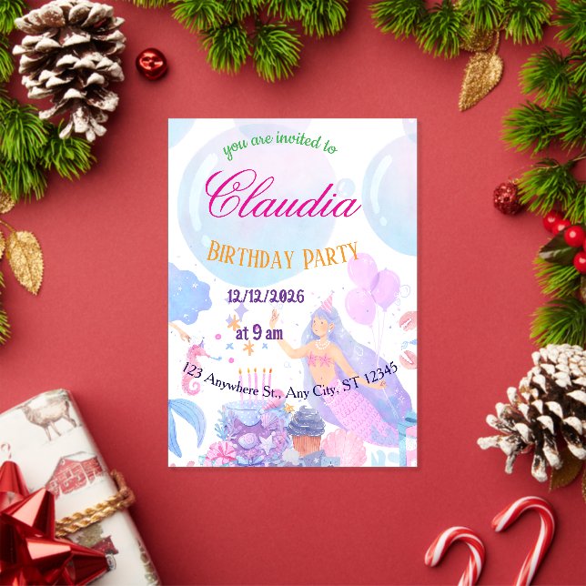 Mermaid Birthday Invitation for Kids (Insitu (vacances))