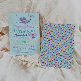 Mermaid Birthday Invitation, Mermaid Invite Einladung
