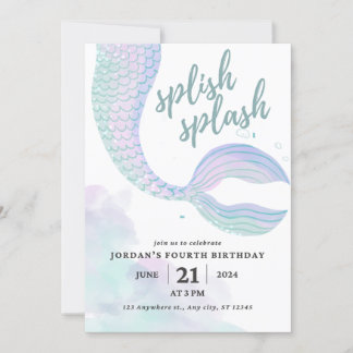 Mermaid Birthday Invite Einladung
