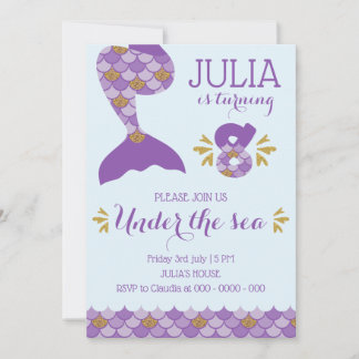 Mermaid Birthday Mermaid Nummer 8 Einladung