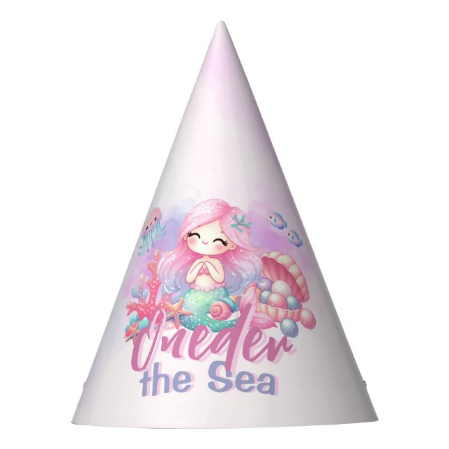 Mermaid Birthday | ONEder Sea-Party-Hut Partyhütchen (Vorderseite)