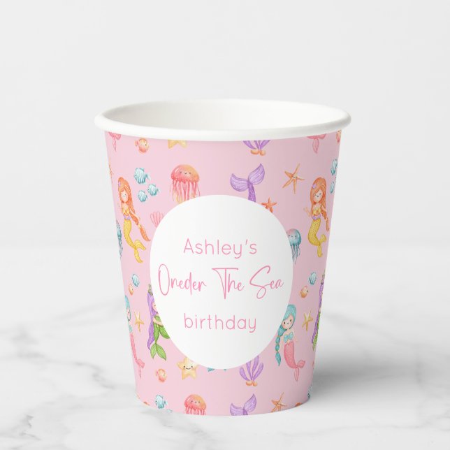 Mermaid Birthday Pappbecher (Vorderseite)