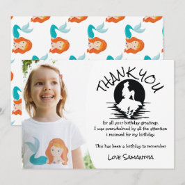 Mermaid Birthday Party Danke Einladung