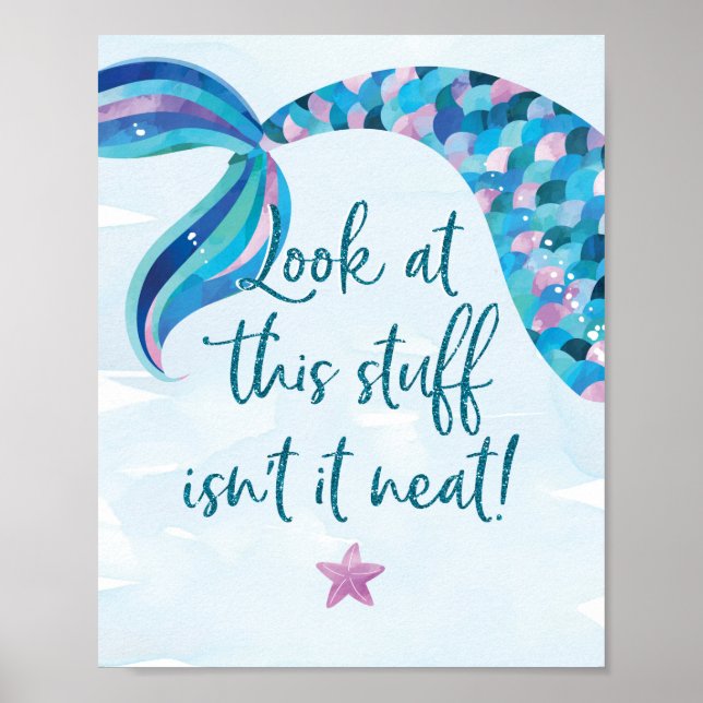 Mermaid Birthday Party Dekorationen Unterschrift (Vorne)