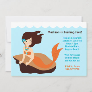 Mermaid Birthday Party Einladung