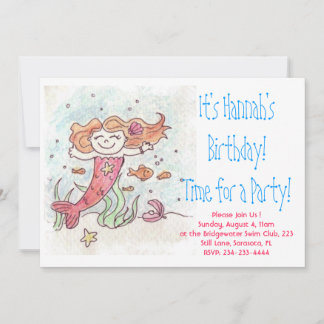 Mermaid Birthday Party Einladung