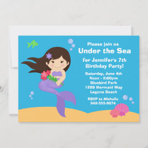 Mermaid Birthday Party Einladung