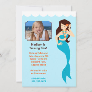 Mermaid Birthday Party Einladung