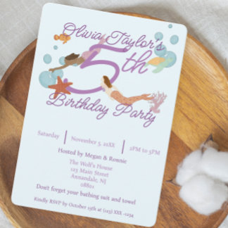 Mermaid Birthday Party Einladung