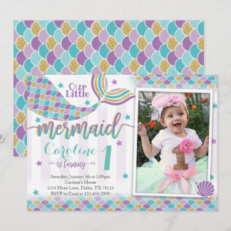 Mermaid Birthday Party Einladung