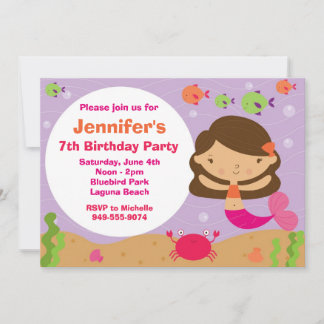 Mermaid Birthday Party Einladung