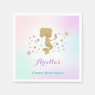 Mermaid Birthday Party Napkin Whimsical Meerjungfr Serviette
