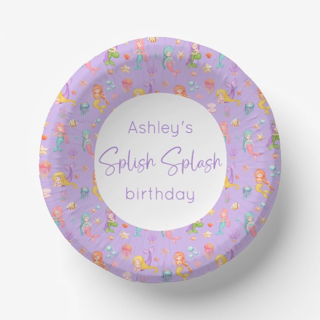 Mermaid Birthday Party Pappteller (Vorderseite)