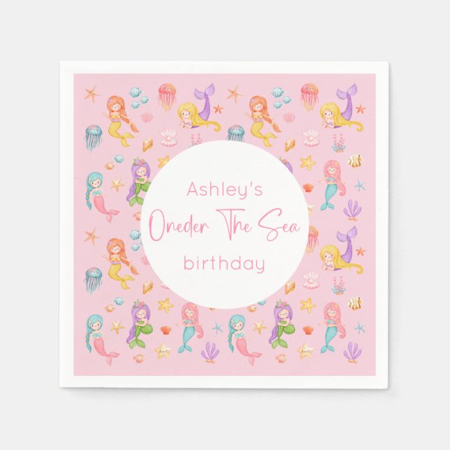Mermaid Birthday Party Serviette (Vorderseite)