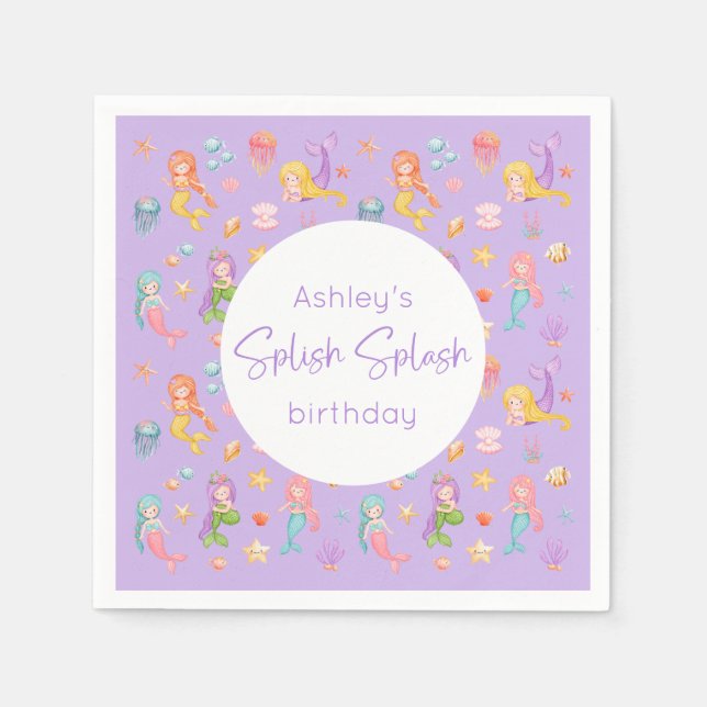 Mermaid Birthday Party Serviette (Vorderseite)