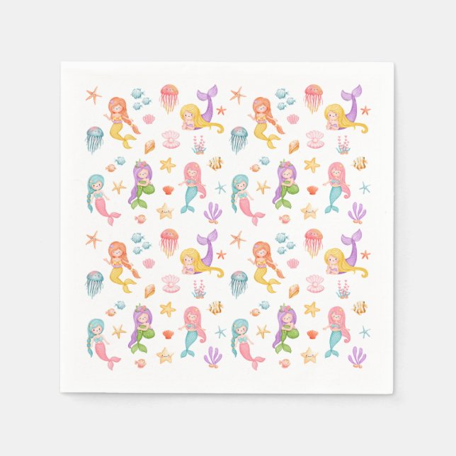 Mermaid Birthday Party Serviette (Vorderseite)