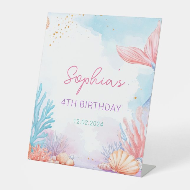 Mermaid Birthday Party Sockelschild (Vorderseite)