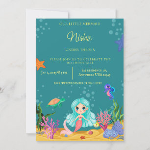 MERMAID BIRTHDAY PARTY THEMA FOR MIRLS ANKÜNDIGUNG