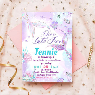 Mermaid Birthday Party under Sea Party Einladung