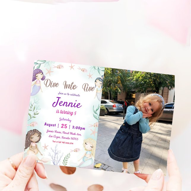 Mermaid Birthday Party under Sea Party Einladung (Von Creator hochgeladen)