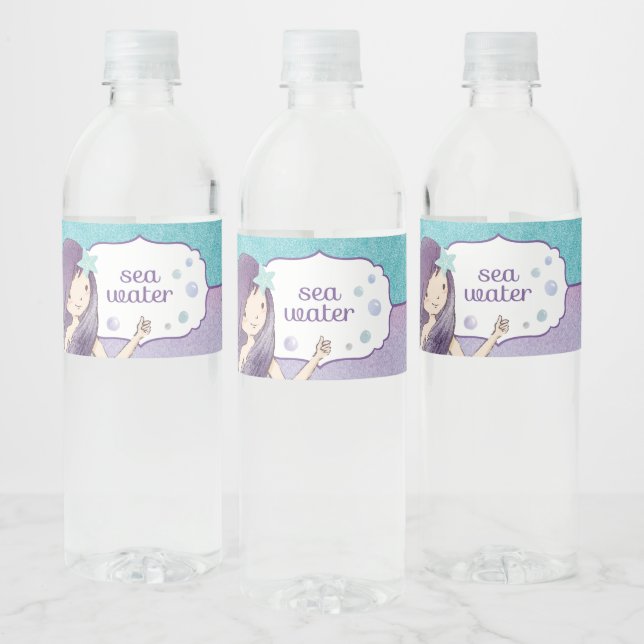 Mermaid Birthday Party Wasserflaschen Etiketten (Flaschen)
