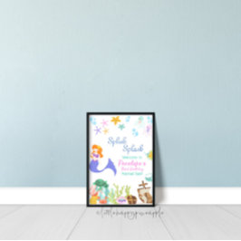 Mermaid Birthday Party Willkommensunterschrift Poster