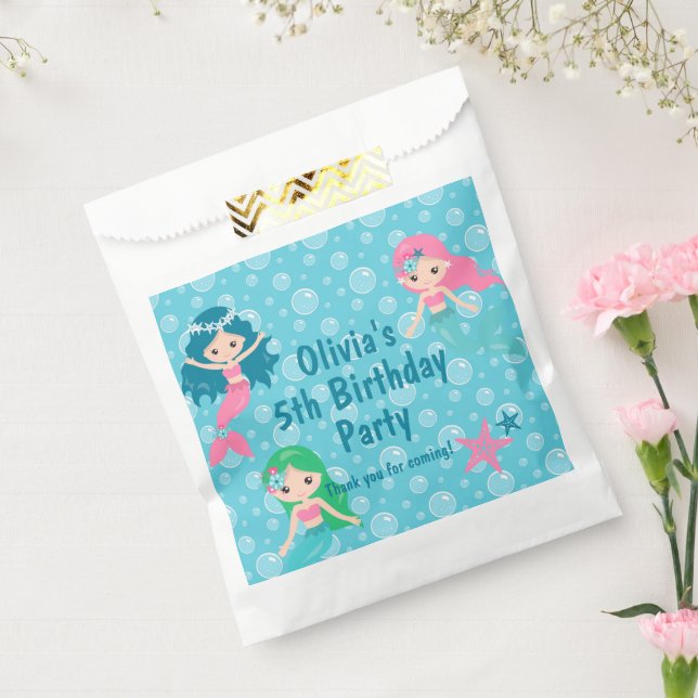 Mermaid Birthday Personalisiert Geschenktütchen (Versiegelt)
