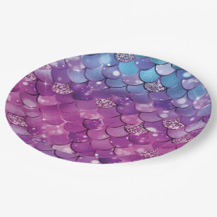 Mermaid Birthday Pink Blue Paper Plate Pappteller