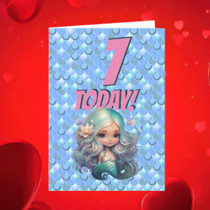 Mermaid Birthday Today Card Karte