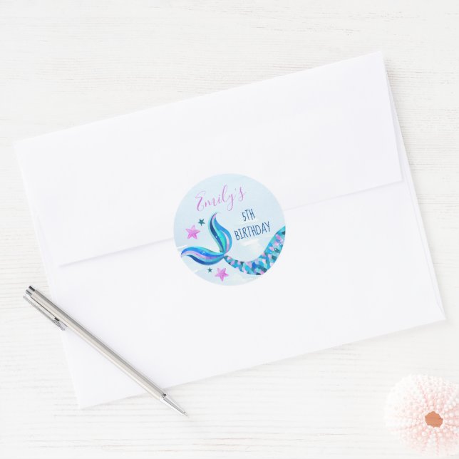 Mermaid Birthday Umschlag Stickers (Umschlag)