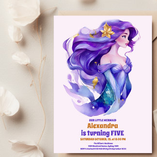 Mermaid Birthday Under Sea Party Einladung