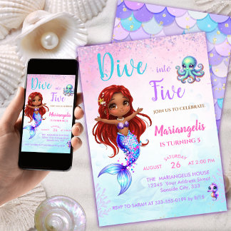 Mermaid Birthday - Under the Sea - Splish splash Einladung