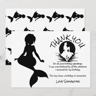 Mermaid Black Birthday Party Danke Einladung