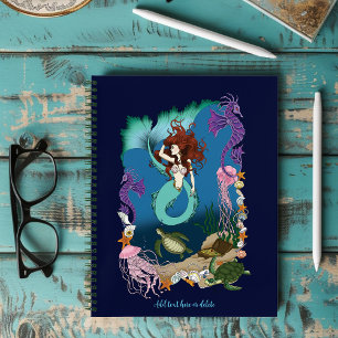 Mermaid Blue Fantasy Friends Notizbuch