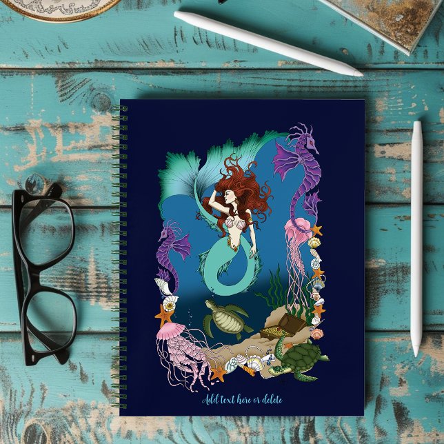 Mermaid Blue Fantasy Friends Notizbuch (Von Creator hochgeladen)