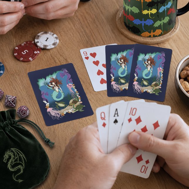 Mermaid Blue Fantasy Friends Spielkarten (Von Creator hochgeladen)