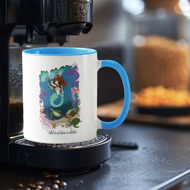 Mermaid Blue Fantasy Friends Tasse (Von Creator hochgeladen)