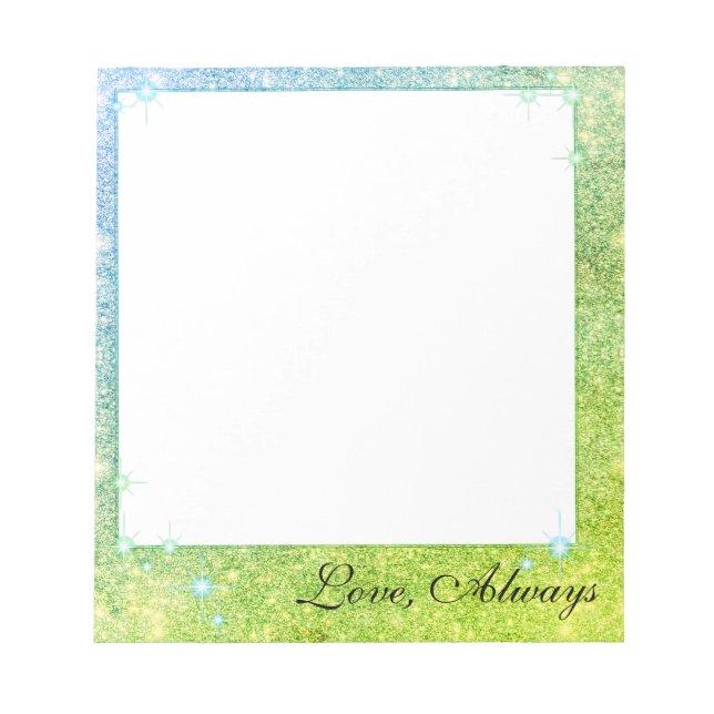Mermaid Blue Green Glitzer Sparkone Imitat Sea Notizblock (Vorderseite)