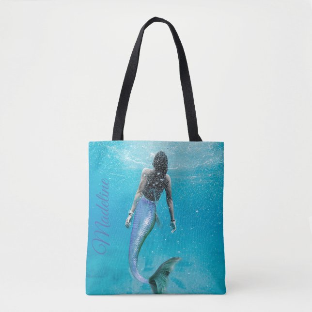Mermaid Blue Ocean Summer Modern Stilvoll Tasche (Vorderseite)